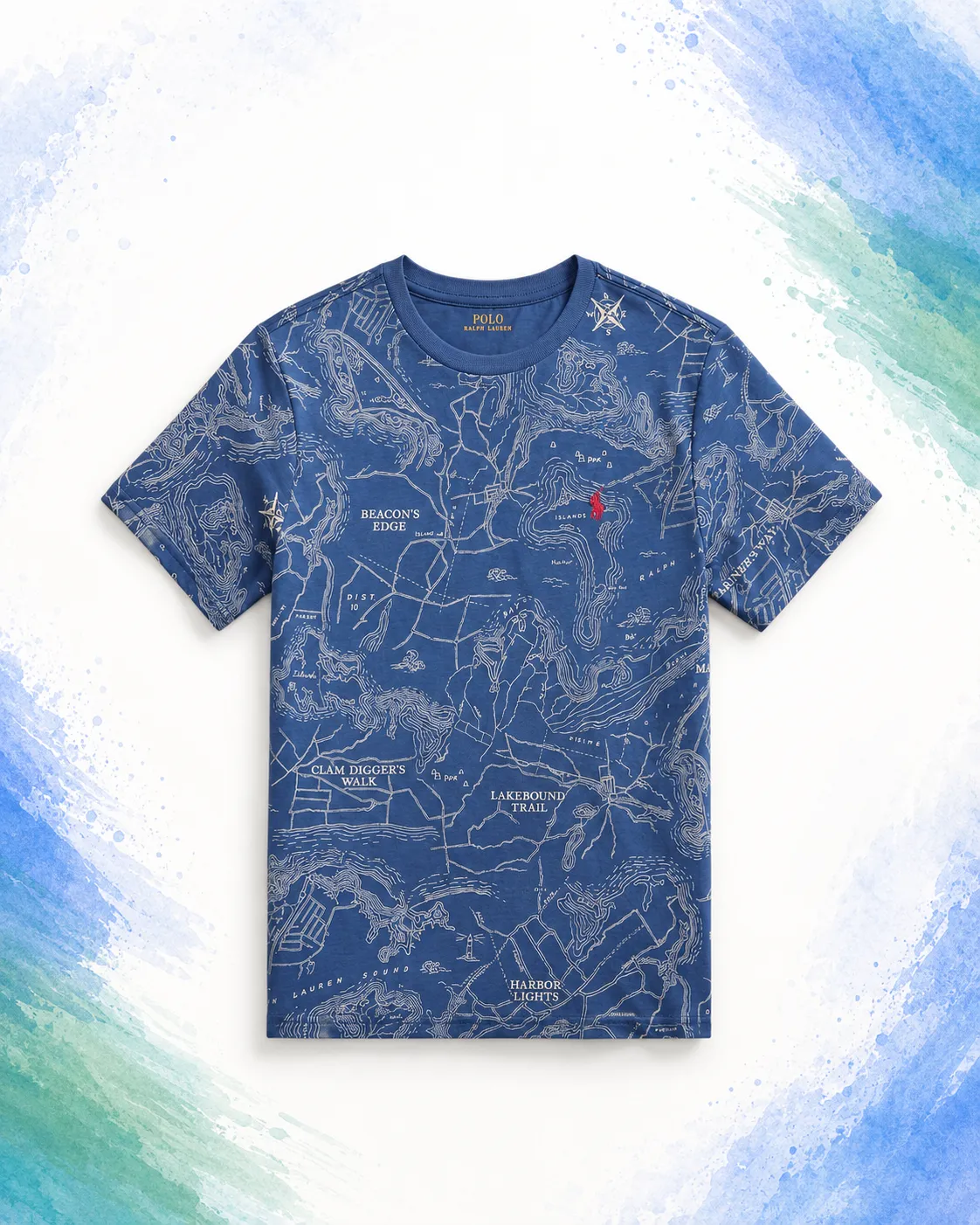 Polo Map Print Graphic Tee
